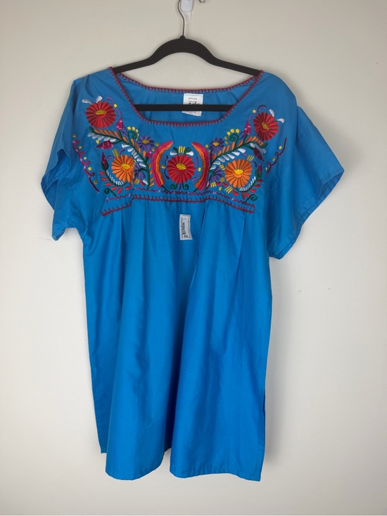Alamo Fiesta Tops - NWT Alamo Fiesta Mexican Floral Embroidered Blue Blouse 2X
